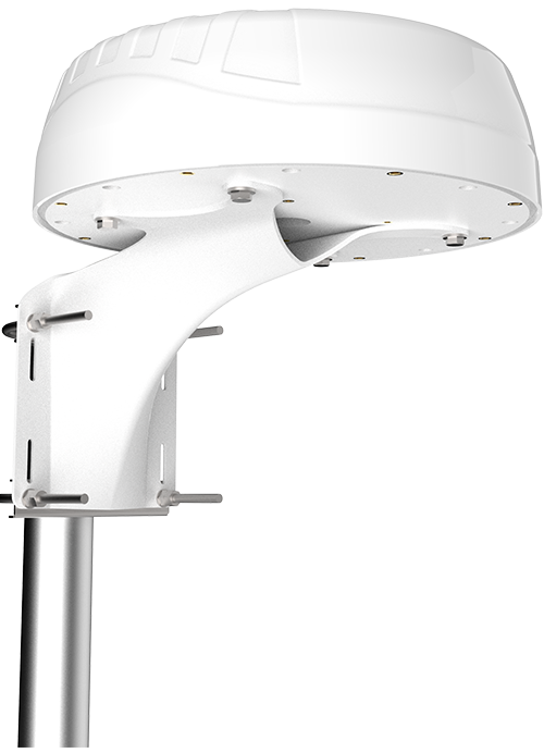 POYNTING BRKT-92 white powder-coated 316 stainless steel wall and pole mounting bracket displayed as the main banner image for SWIRL antenna and CPE installations in marine, industrial, and FWA environments